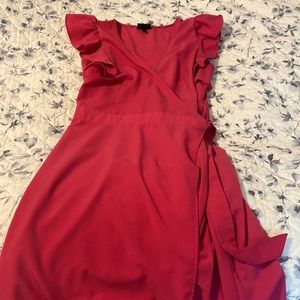 Long pink wrap dress